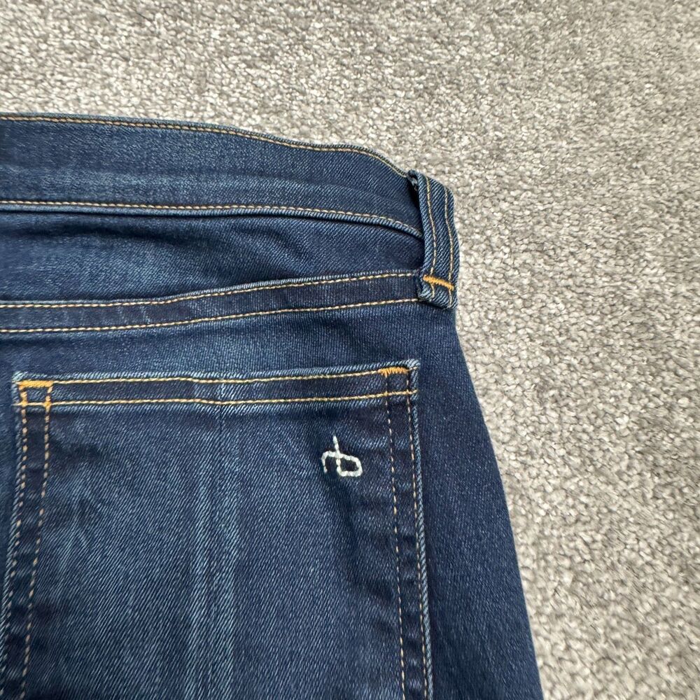 Rag & Bone Skinny Denim Jeans Womens  26 Bedford Blue Dark Wash Raw Hem 27x26 - Picture 12 of 16